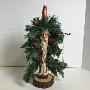By Fine Interiors Mark Roberts Vintage Enchanted Forest Santa Statue Red & Gold
